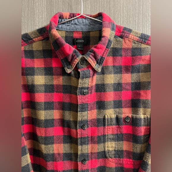 J. Crew Plaid Flannel Button Down Shirt Men's Size Large - Picture 2 of 3